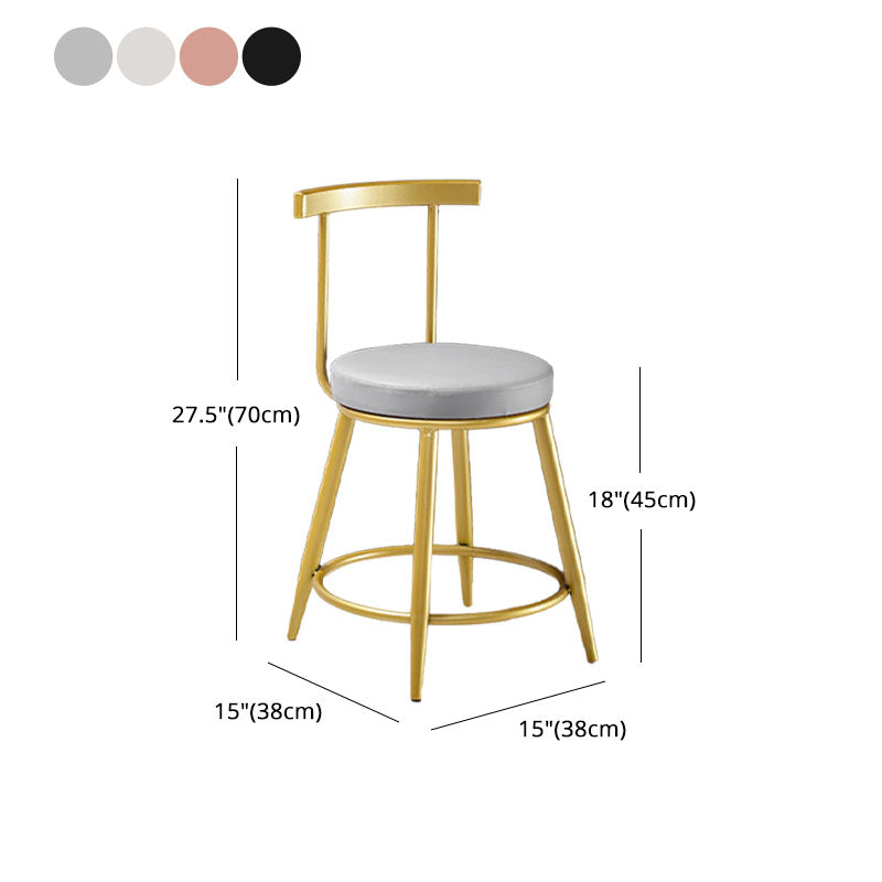 Nordic Style Upholstered Fabric Stools Armless Round Barstools for Home