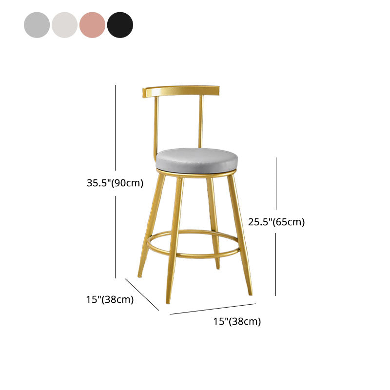 Nordic Style Upholstered Fabric Stools Armless Round Barstools for Home