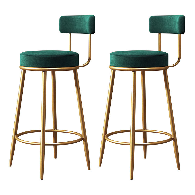 Nordic Style Upholstered Fabric Stools Armless Round Barstools for Home Use