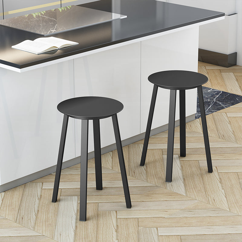 Modern Design Backless Swivel Barstools for Home Armless Stools with Metal Base