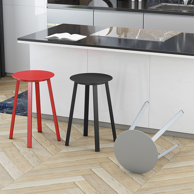 Modern Design Backless Swivel Barstools for Home Armless Stools with Metal Base