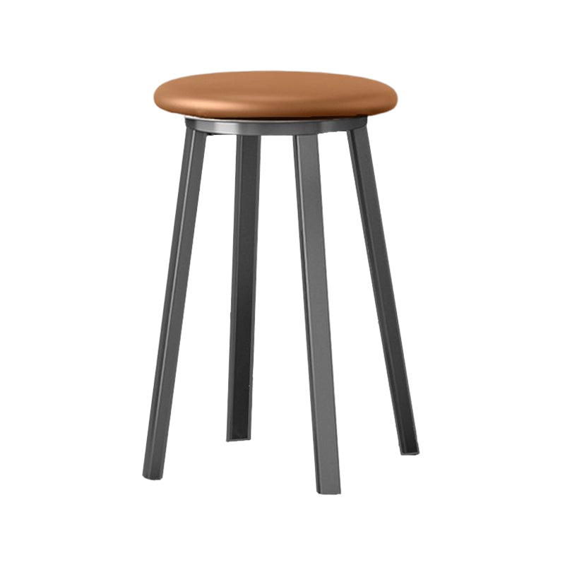 Modern Design Backless Swivel Barstools for Home Armless Stools with Metal Base