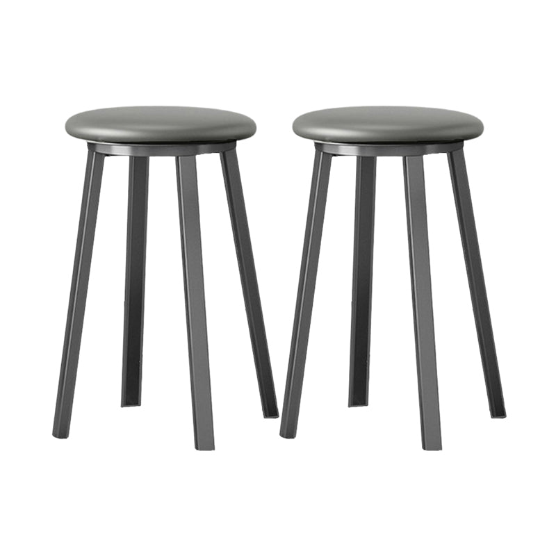 Modern Design Backless Swivel Barstools for Home Armless Stools with Metal Base