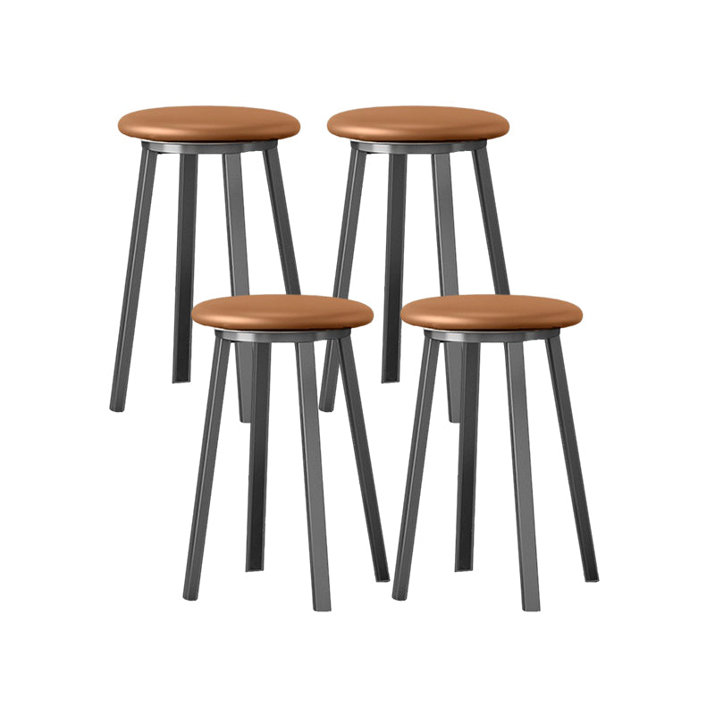 Modern Design Backless Swivel Barstools for Home Armless Stools with Metal Base