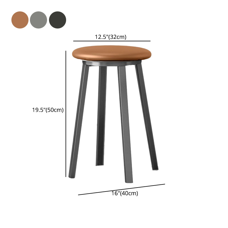 Modern Design Backless Swivel Barstools for Home Armless Stools with Metal Base