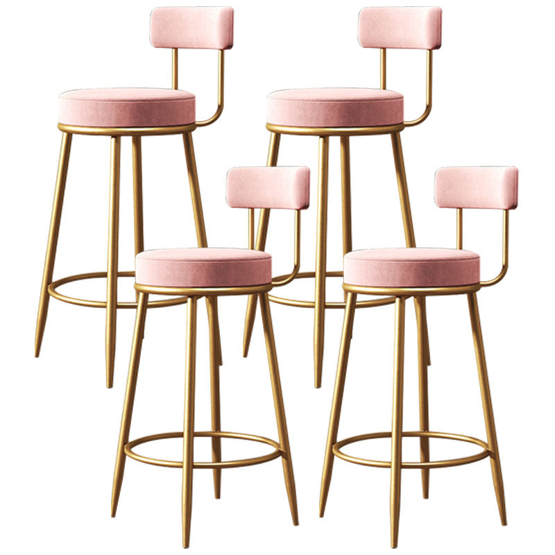 Nordic Design Low Back Armless Stools with Cushion Upholstered Counter Height Stool