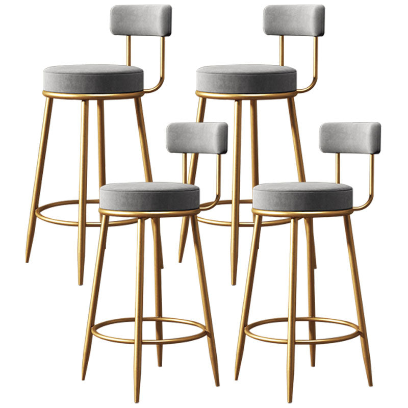 Nordic Design Low Back Armless Stools with Cushion Upholstered Counter Height Stool