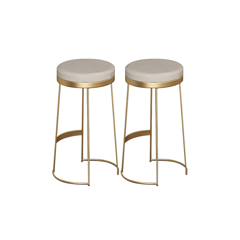 Scandinavian Backless Round BarStools for Home Upholstered Counter Height Stool