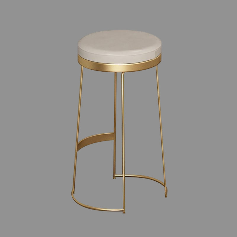 Scandinavian Backless Round BarStools for Home Upholstered Counter Height Stool
