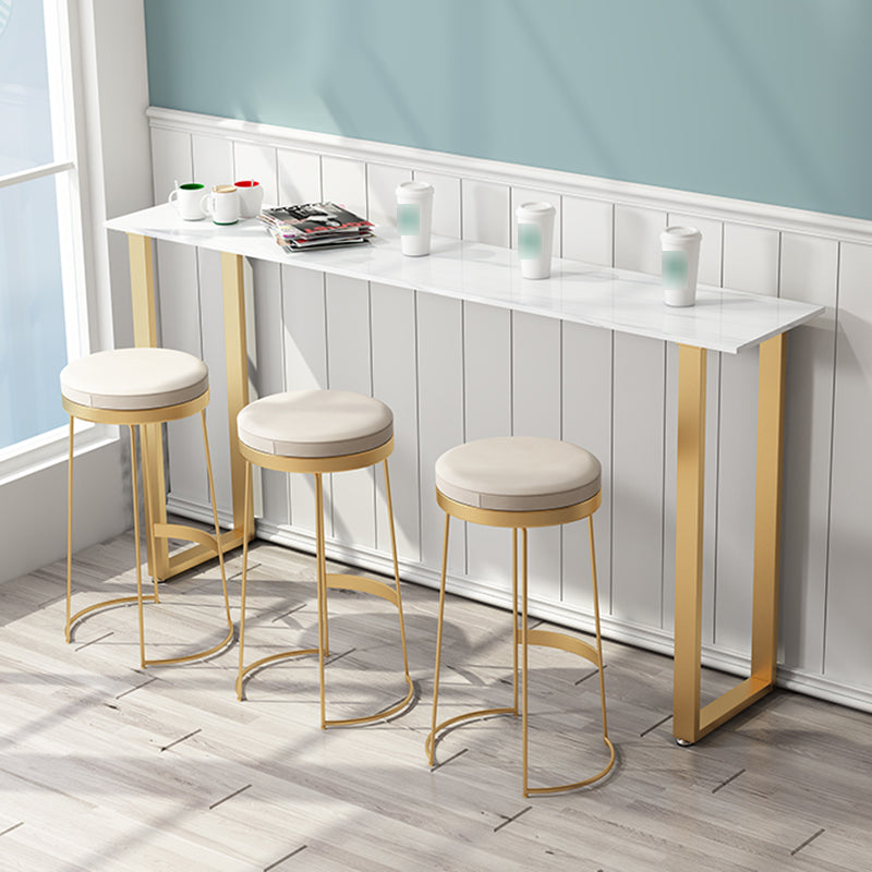 Scandinavian Backless Round BarStools for Home Upholstered Counter Height Stool