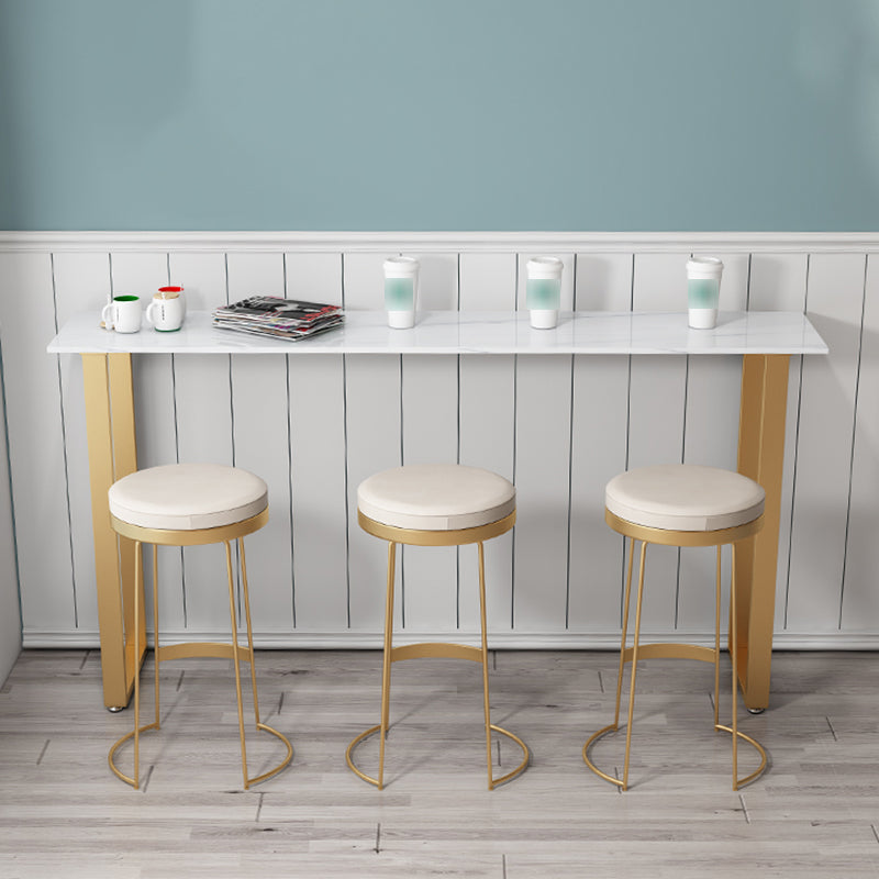 Scandinavian Backless Round BarStools for Home Upholstered Counter Height Stool