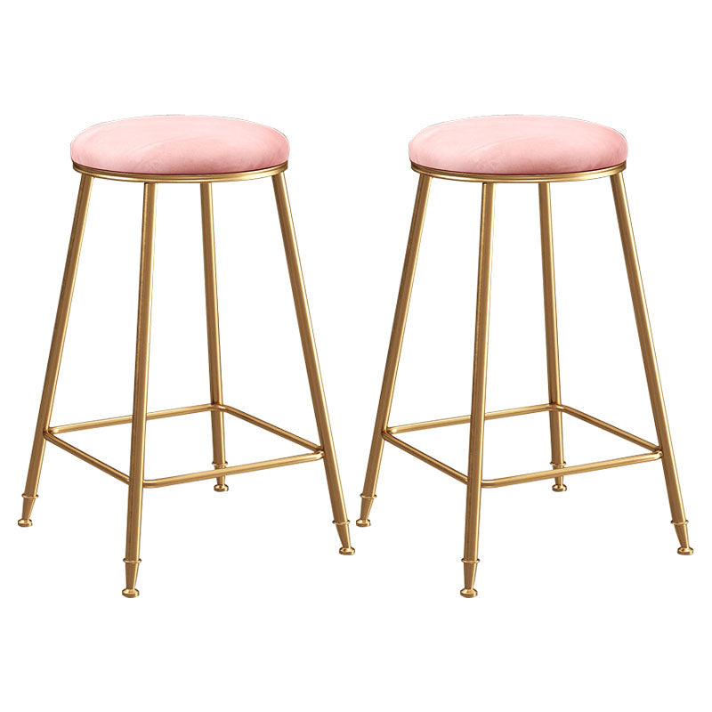 Nordic Design Stackable Backless Barstools for Home Upholstered Bar Stools with Metal Legs