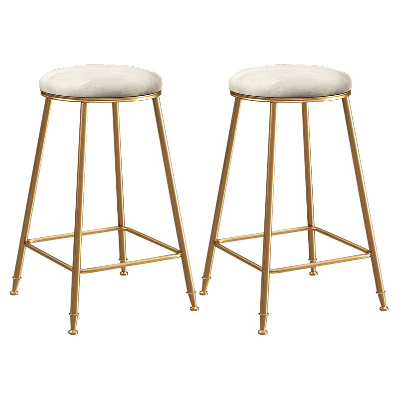 Nordic Design Stackable Backless Barstools for Home Upholstered Bar Stools with Metal Legs