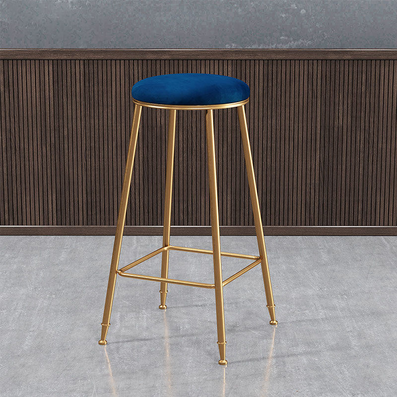 Nordic Design Stackable Backless Barstools for Home Upholstered Bar Stools with Metal Legs