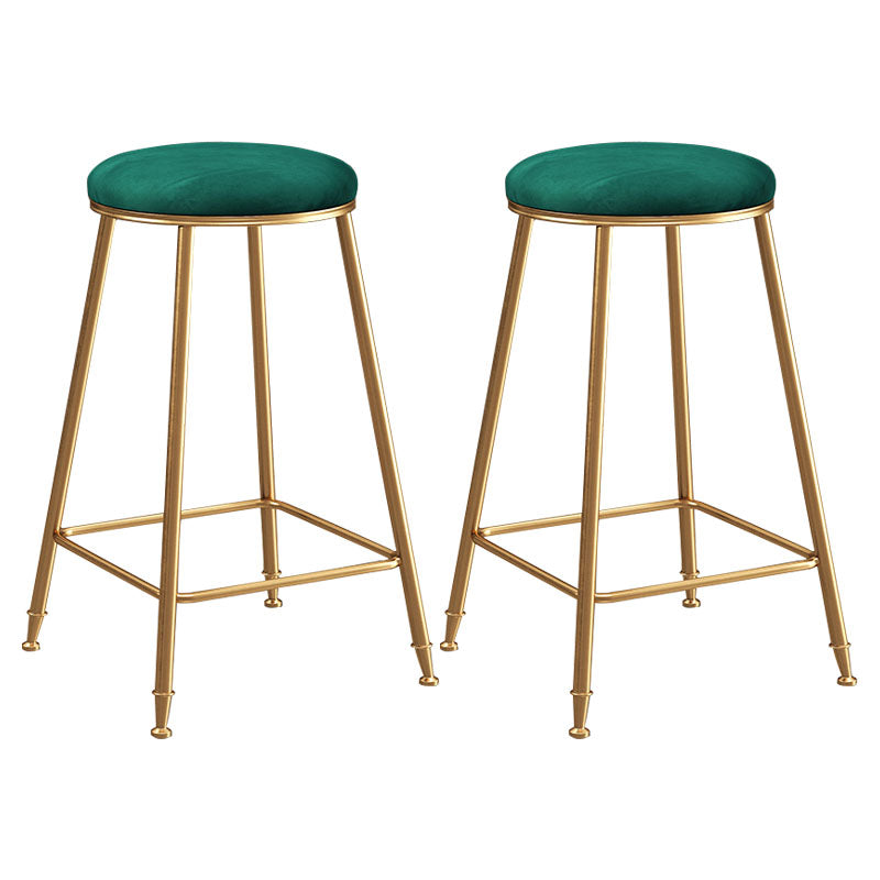 Nordic Design Stackable Backless Barstools for Home Upholstered Bar Stools with Metal Legs