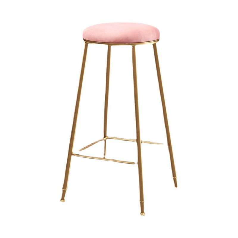 Nordic Design Stackable Backless Barstools for Home Upholstered Bar Stools with Metal Legs