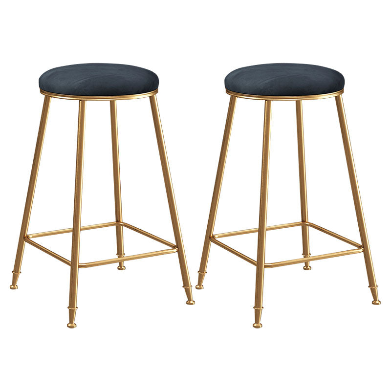 Nordic Design Stackable Backless Barstools for Home Upholstered Bar Stools with Metal Legs