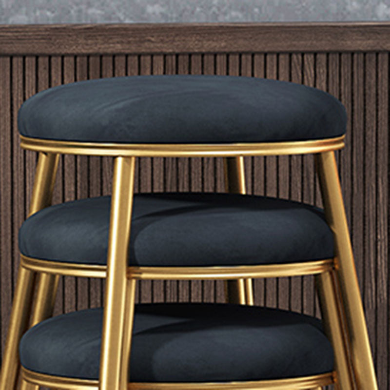 Nordic Design Stackable Backless Barstools for Home Upholstered Bar Stools with Metal Legs