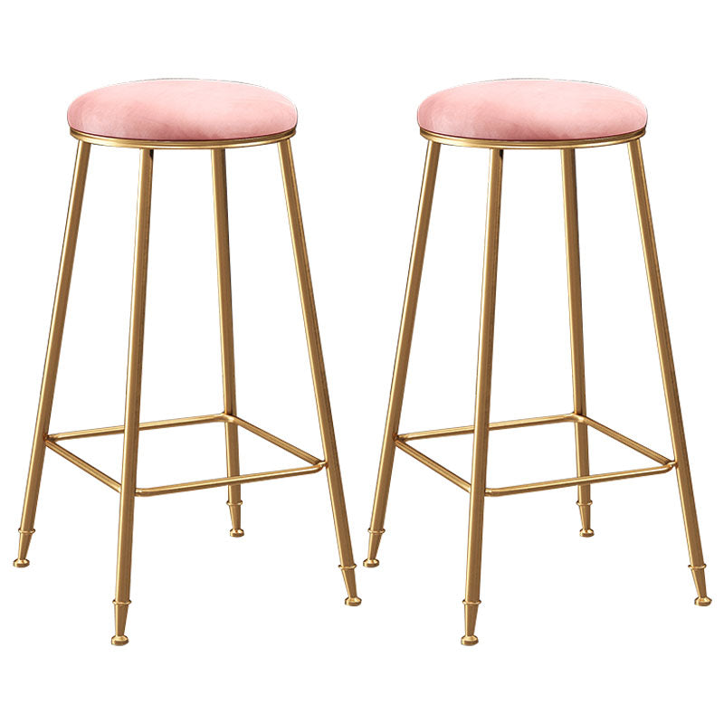 Nordic Design Stackable Backless Barstools for Home Upholstered Bar Stools with Metal Legs