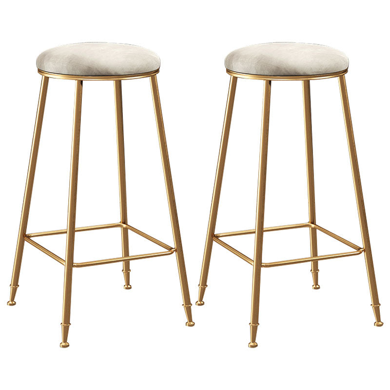 Nordic Design Stackable Backless Barstools for Home Upholstered Bar Stools with Metal Legs