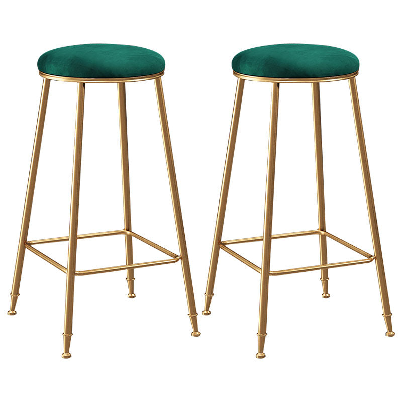 Nordic Design Stackable Backless Barstools for Home Upholstered Bar Stools with Metal Legs