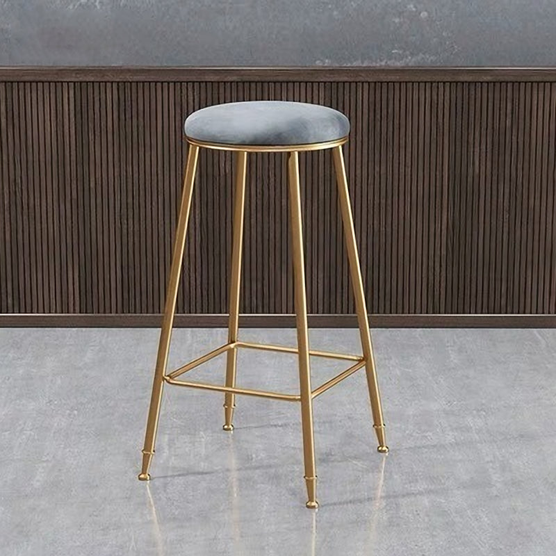 Nordic Design Stackable Backless Barstools for Home Upholstered Bar Stools with Metal Legs