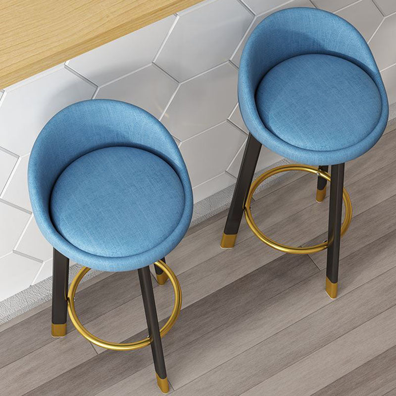 Glam Reception Upholstered Stool Matte Finish Round Footrest Stool