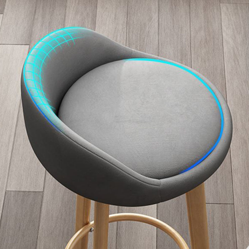 Glam Reception Upholstered Stool Matte Finish Round Footrest Stool