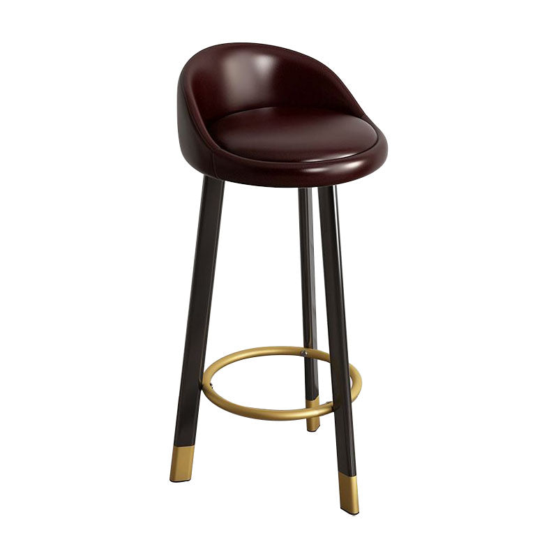 Glam Reception Upholstered Stool Matte Finish Round Footrest Stool
