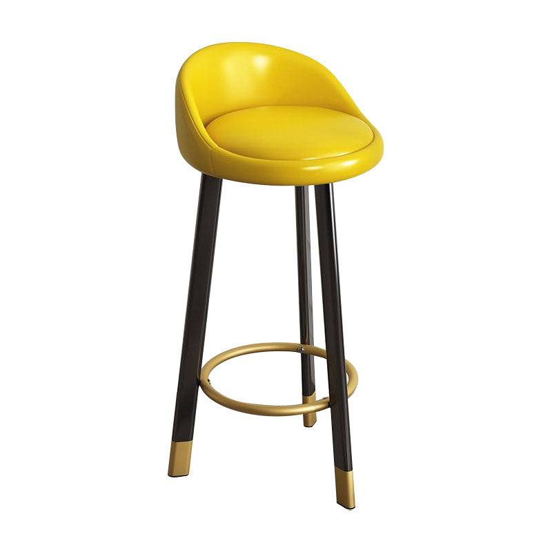 Glam Reception Upholstered Stool Matte Finish Round Footrest Stool