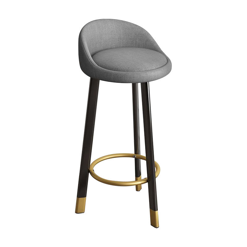 Glam Reception Upholstered Stool Matte Finish Round Footrest Stool