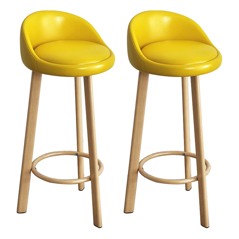 Glam Reception Upholstered Stool Matte Finish Round Footrest Stool