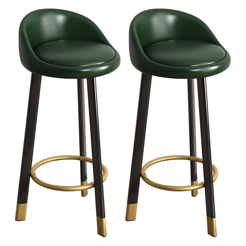 Glam Reception Upholstered Stool Matte Finish Round Footrest Stool