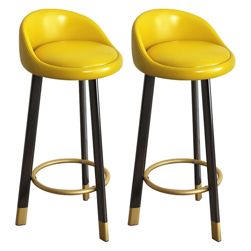 Glam Reception Upholstered Stool Matte Finish Round Footrest Stool