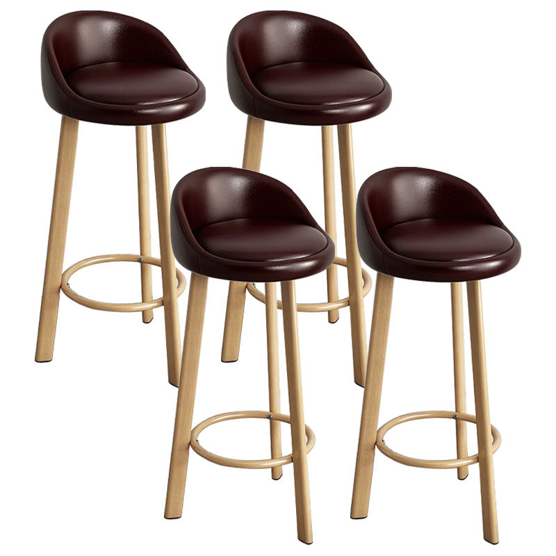 Glam Reception Upholstered Stool Matte Finish Round Footrest Stool