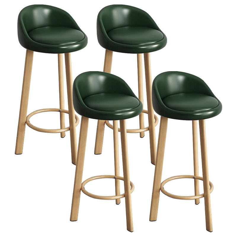 Glam Reception Upholstered Stool Matte Finish Round Footrest Stool