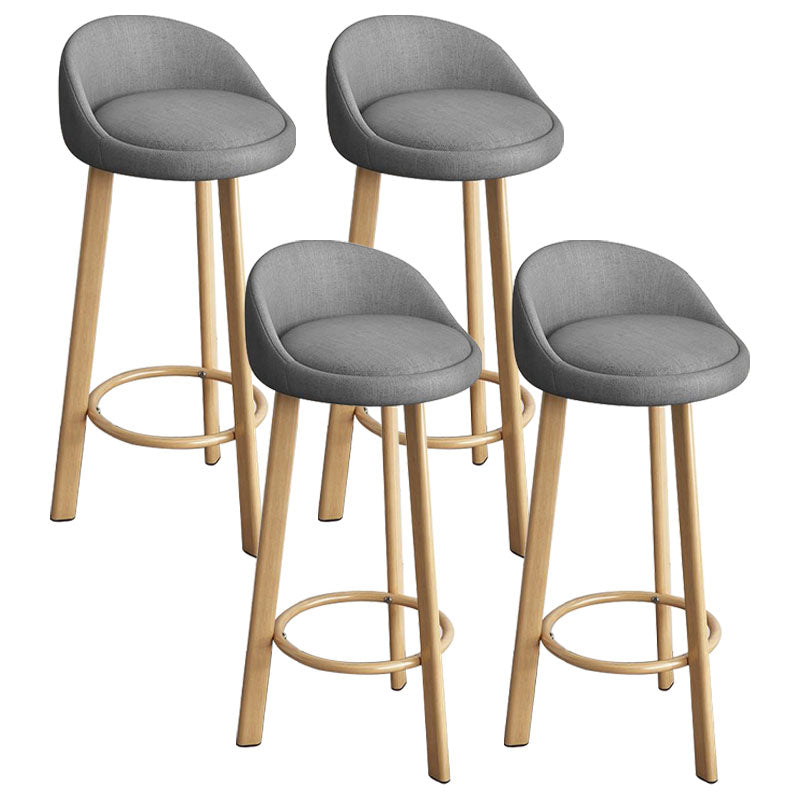 Glam Reception Upholstered Stool Matte Finish Round Footrest Stool
