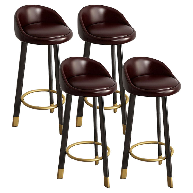 Glam Reception Upholstered Stool Matte Finish Round Footrest Stool