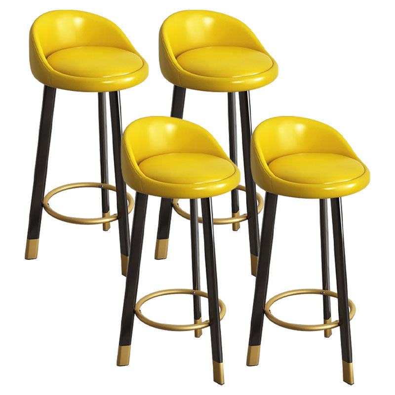 Glam Reception Upholstered Stool Matte Finish Round Footrest Stool