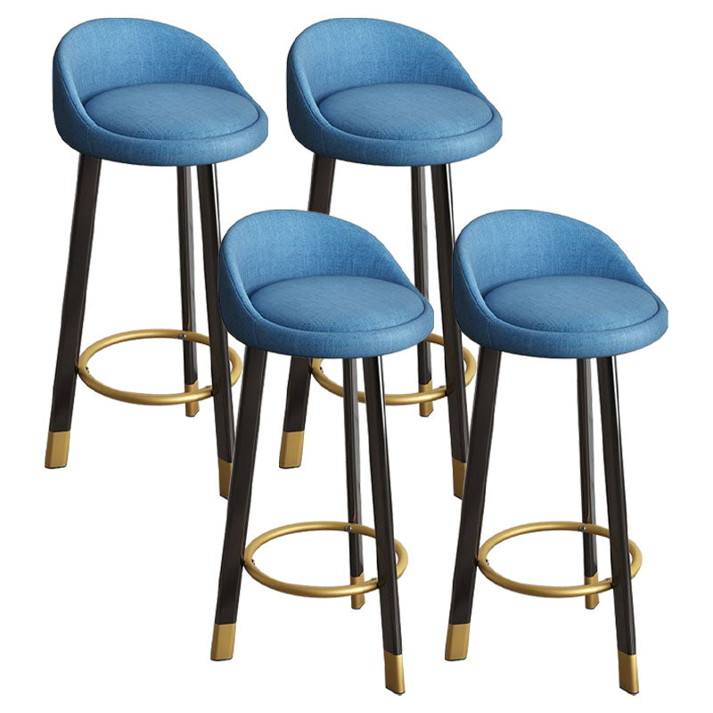 Glam Reception Upholstered Stool Matte Finish Round Footrest Stool