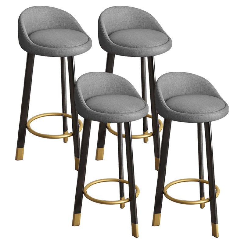 Glam Reception Upholstered Stool Matte Finish Round Footrest Stool