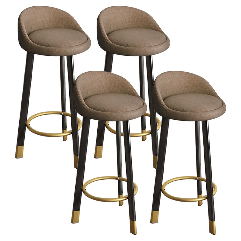 Glam Reception Upholstered Stool Matte Finish Round Footrest Stool