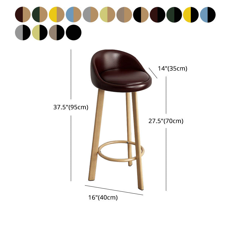 Glam Reception Upholstered Stool Matte Finish Round Footrest Stool