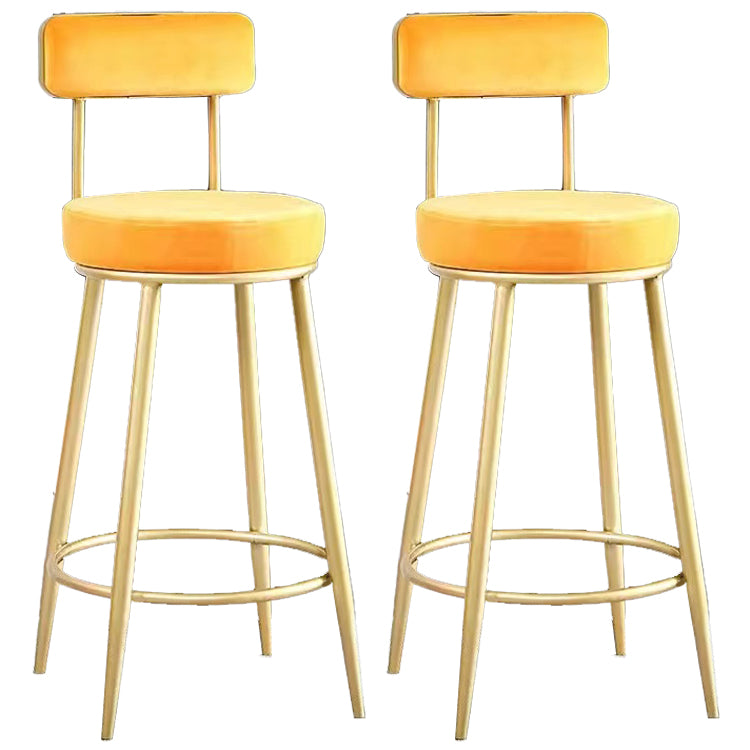 Scandinavian Round Armless Counter Stools Upholstered Bar Stools for Home