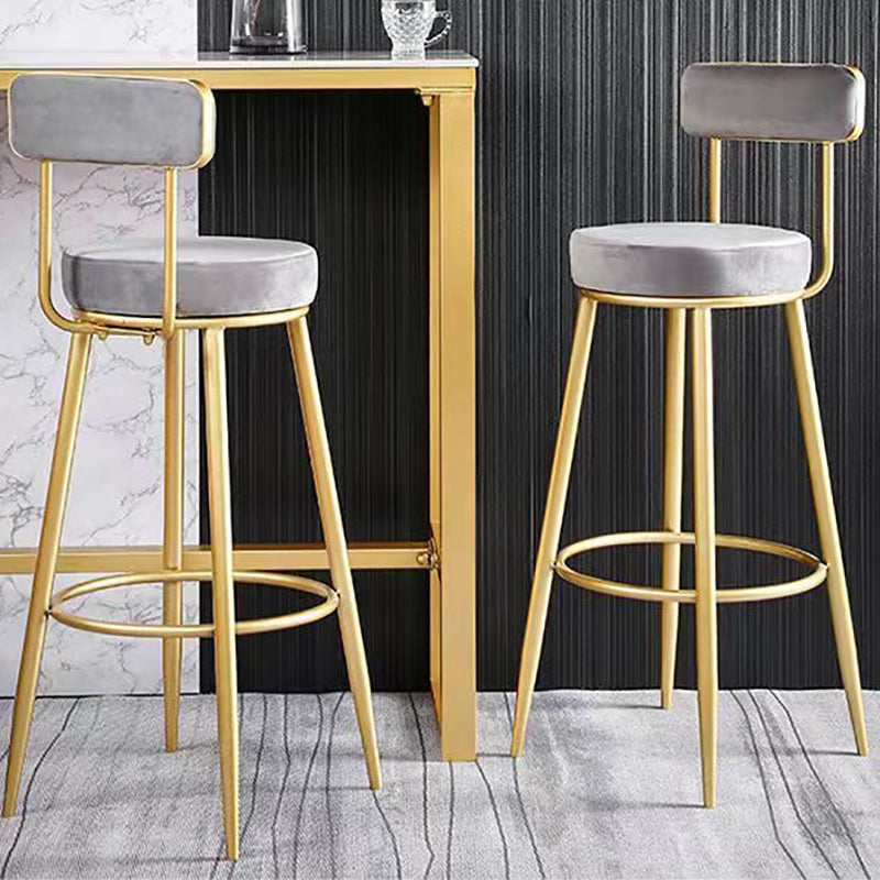 Scandinavian Round Armless Counter Stools Upholstered Bar Stools for Home