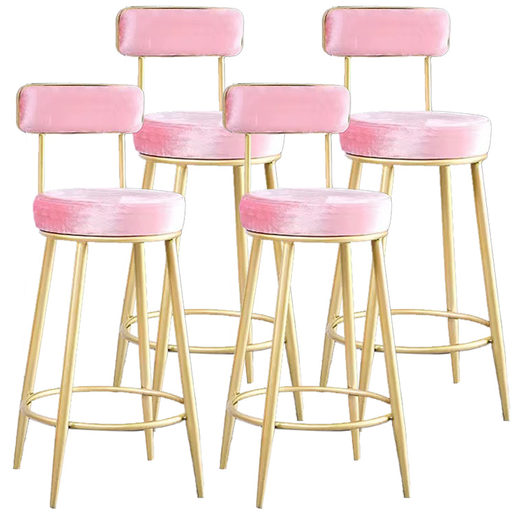 Scandinavian Round Armless Counter Stools Upholstered Bar Stools for Home