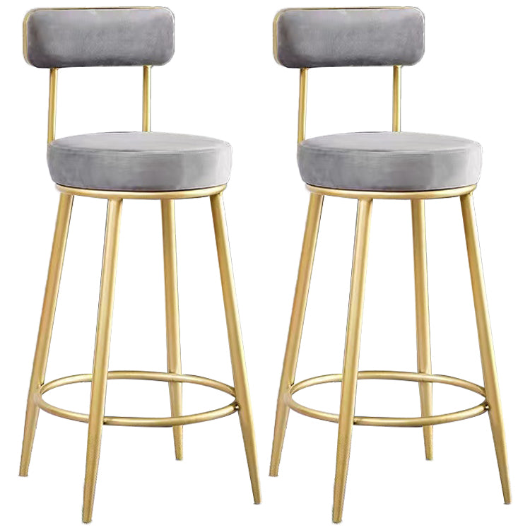 Scandinavian Round Armless Counter Stools Upholstered Bar Stools for Home