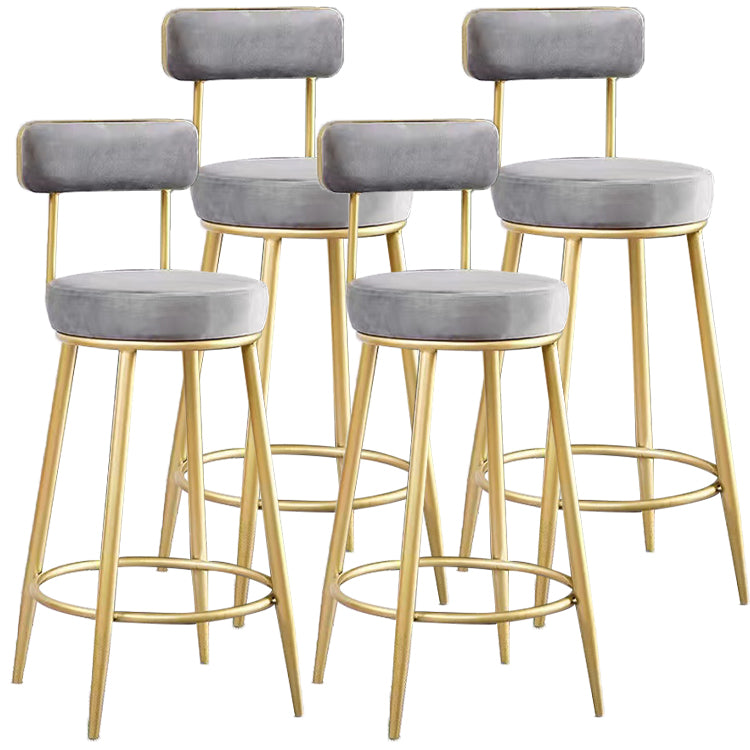 Scandinavian Round Armless Counter Stools Upholstered Bar Stools for Home