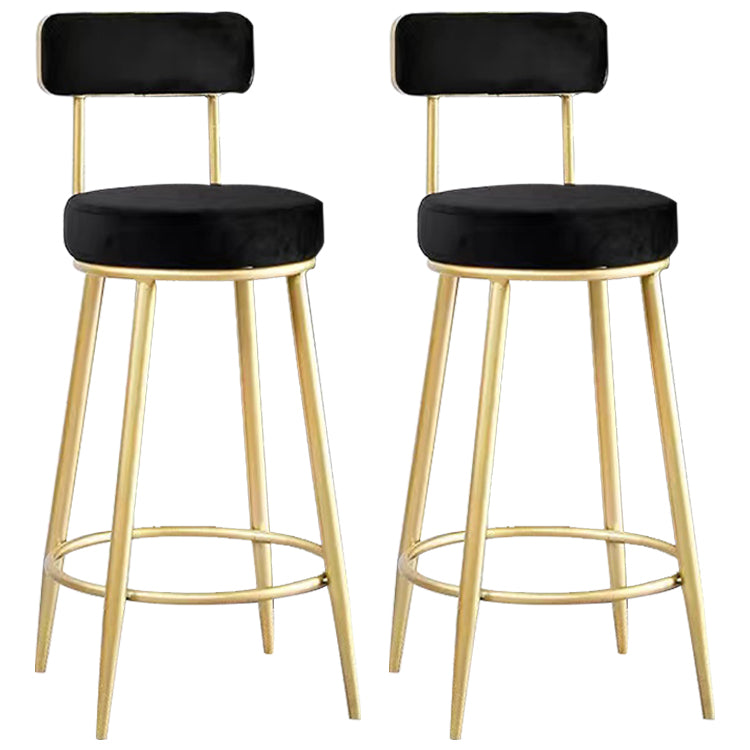 Scandinavian Round Armless Counter Stools Upholstered Bar Stools for Home