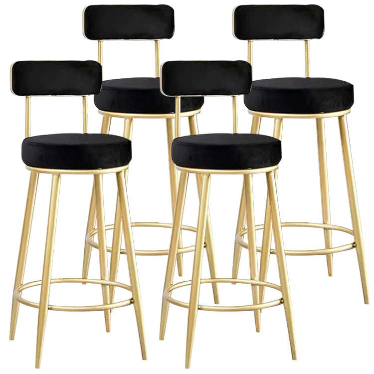 Scandinavian Round Armless Counter Stools Upholstered Bar Stools for Home